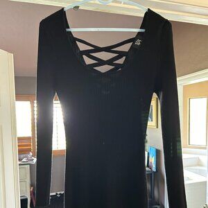Black stretch knit dress